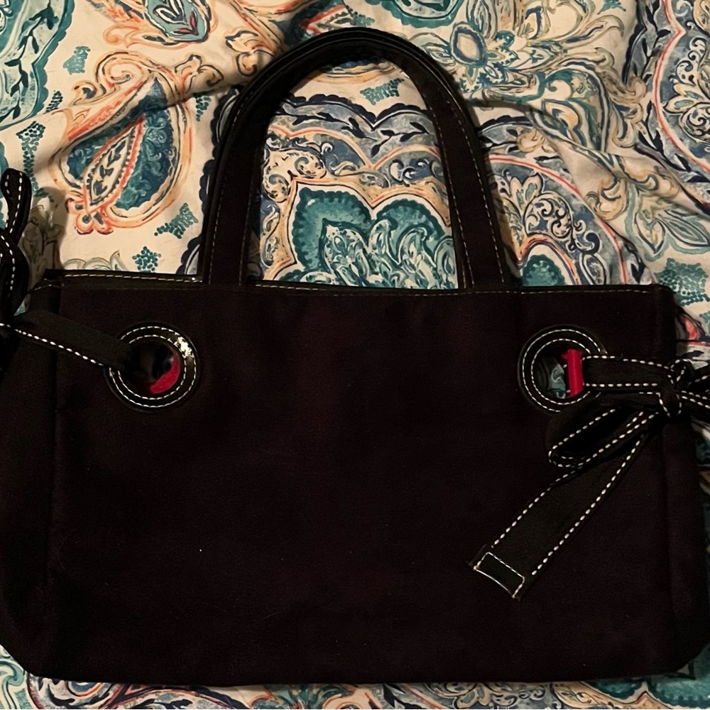 Victoria's Secret Black Shoulder Bag with Red Accents